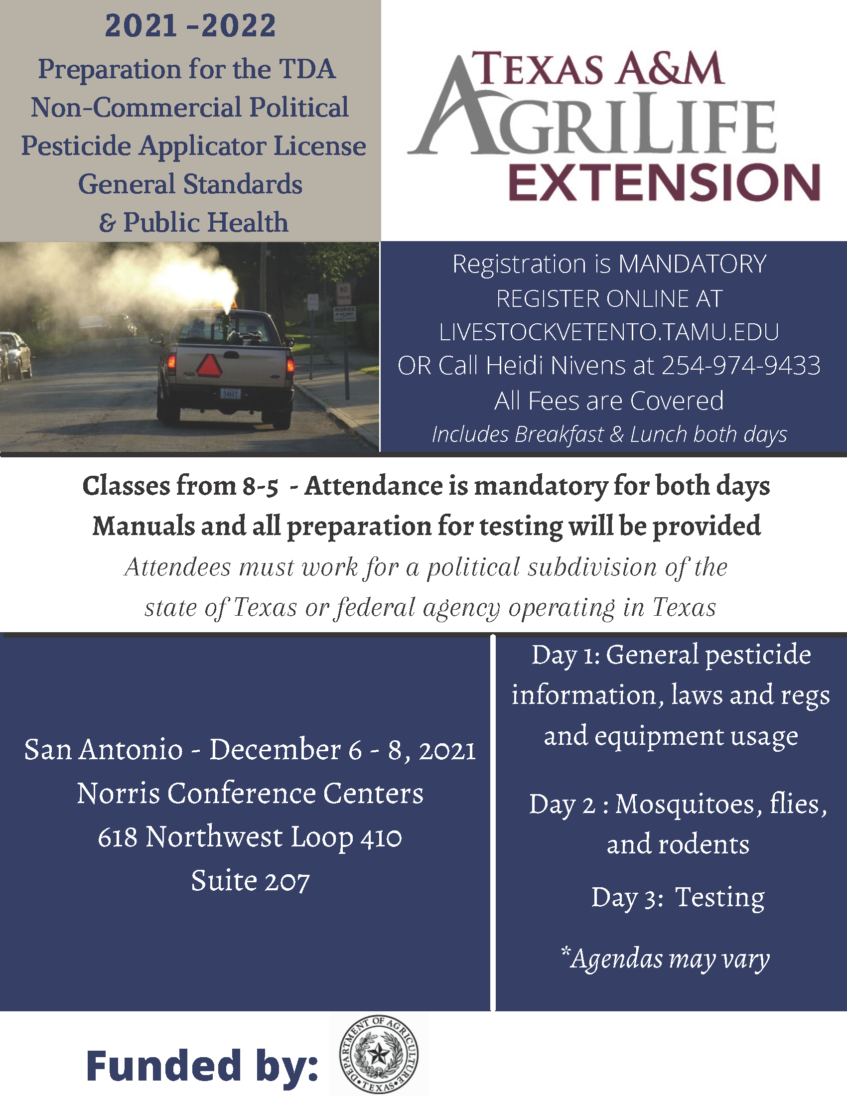 2021 Preparation for TDA Pesticide License San Antonio Livestock
